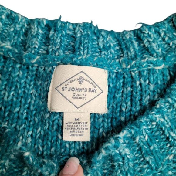 St. John's Bay Teal Turquoise  Blue Green Pullover Soft Comfy Sweater - Picture 6 of 7